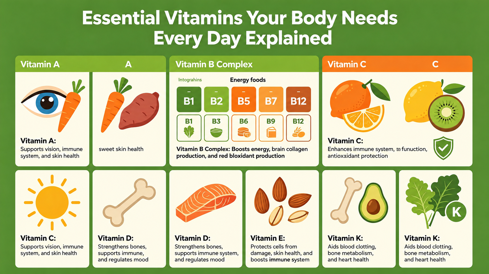 10 Essential Vitamins Your Body Needs Every Day