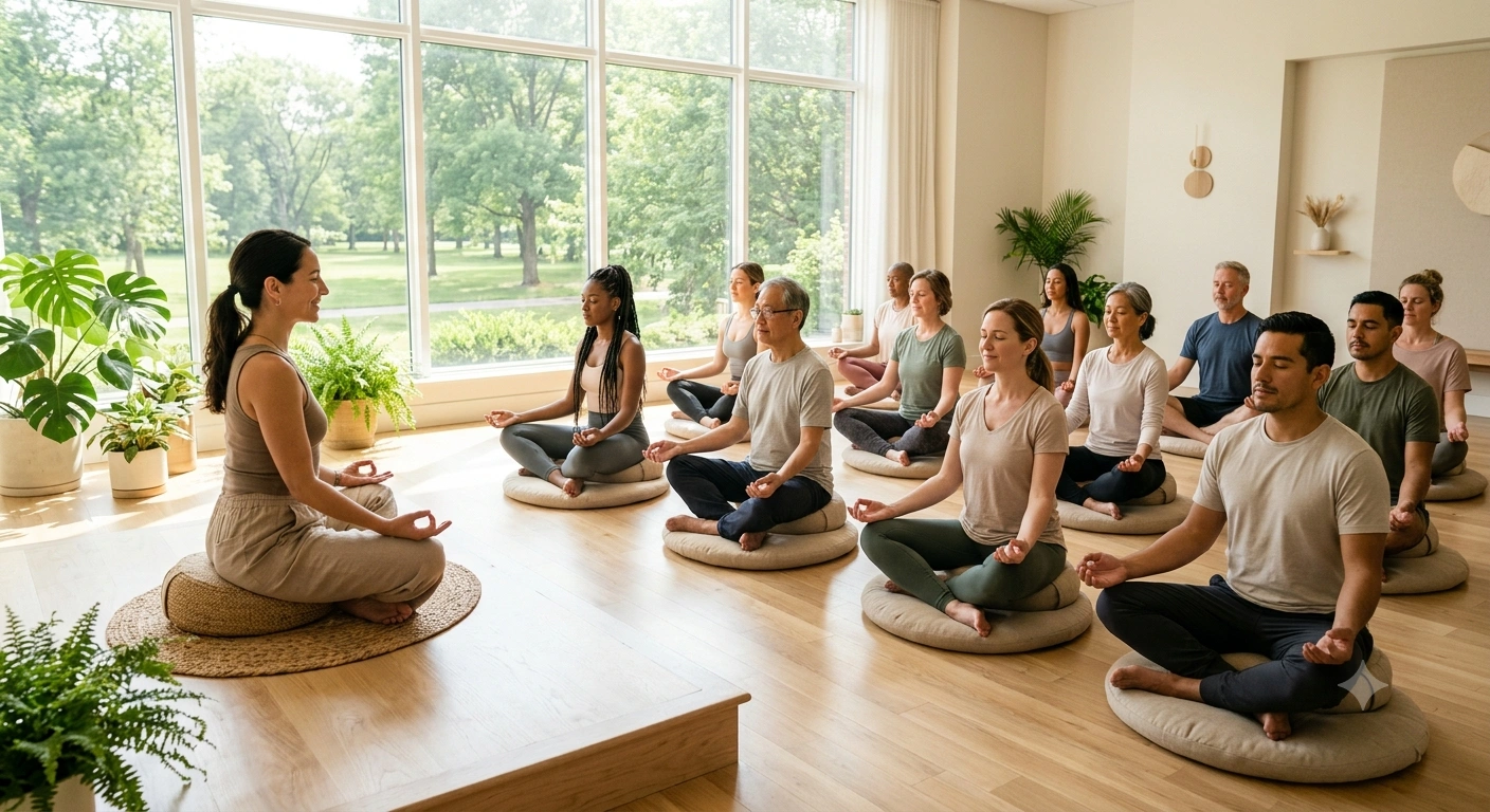 Beginner Meditation Class in a Yoga Studio